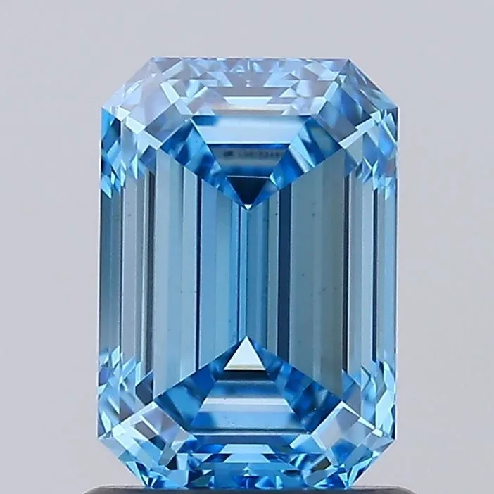 1.36ct EMERALD Fancy Vivid Blue VS1 Coloured Lab diamond
