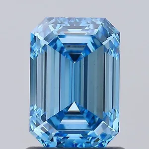 1.36ct EMERALD Fancy Vivid Blue VS1 Coloured Lab diamond