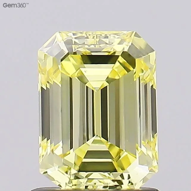 1.03ct EMERALD Fancy Intense Yellow VS1 Coloured Lab diamond