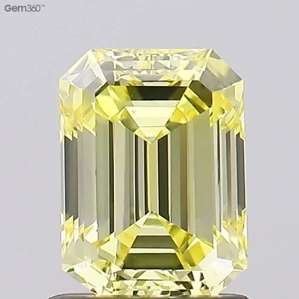 1.03ct EMERALD Fancy Intense Yellow VS1 Coloured Lab diamond