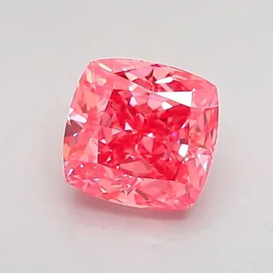 0.81ct CUSHION Fancy Vivid Pink VVS2 Coloured Lab diamond