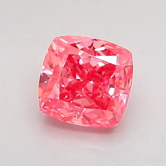 0.81ct CUSHION Fancy Vivid Pink VVS2 Coloured Lab diamond