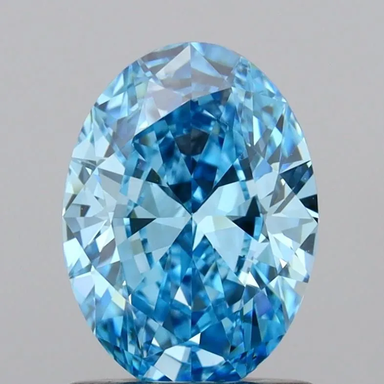 1.00ct OVAL Fancy Vivid Blue VS1 Coloured Lab diamond