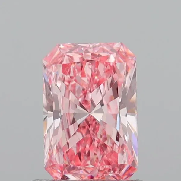 1.02ct RADIANT Fancy Vivid Pink VVS2 Coloured Lab diamond
