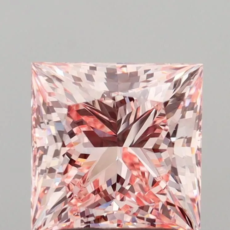 2.00ct PRINCESS Fancy Intense Pink VVS2 Coloured Lab diamond