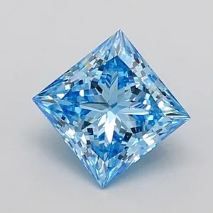 0.93ct PRINCESS Fancy Vivid Blue VS2 Coloured Lab diamond
