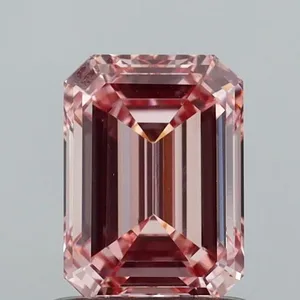 1.09ct EMERALD Fancy Intense Pink VS1 Coloured Lab diamond