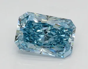 1.32ct RADIANT Fancy Intense Greenish Blue VS1 Coloured Lab diamond