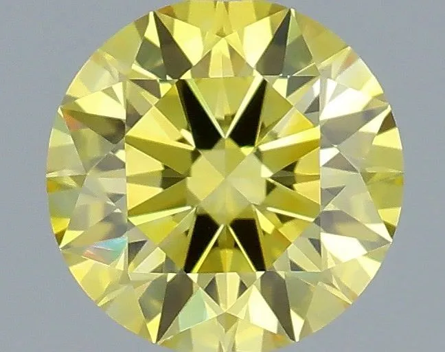 0.63ct ROUND Fancy Vivid Yellow VVS2 Coloured Lab diamond