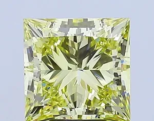 5.69ct PRINCESS Fancy Intense Yellow VS2 Coloured Lab diamond