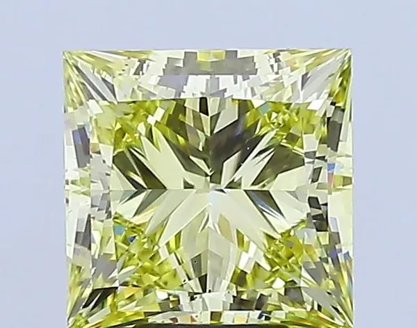5.69ct PRINCESS Fancy Intense Yellow VS2 Coloured Lab diamond