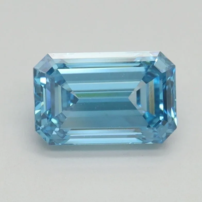 1.14ct EMERALD Fancy Vivid Blue VVS2 Coloured Lab diamond