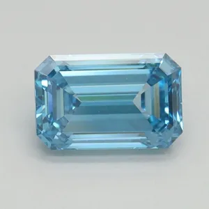 1.14ct EMERALD Fancy Vivid Blue VVS2 Coloured Lab diamond
