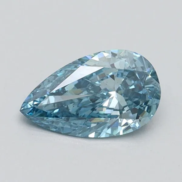 0.5ct PEAR Fancy Vivid Blue VS2 Coloured Lab diamond