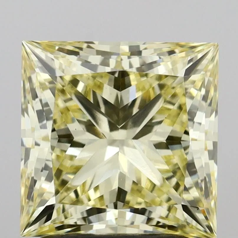 2.41ct PRINCESS Fancy Light Yellow VVS2 Coloured Lab diamond