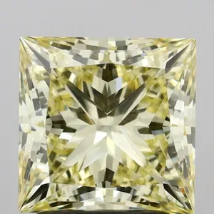 2.41ct PRINCESS Fancy Light Yellow VVS2 Coloured Lab diamond
