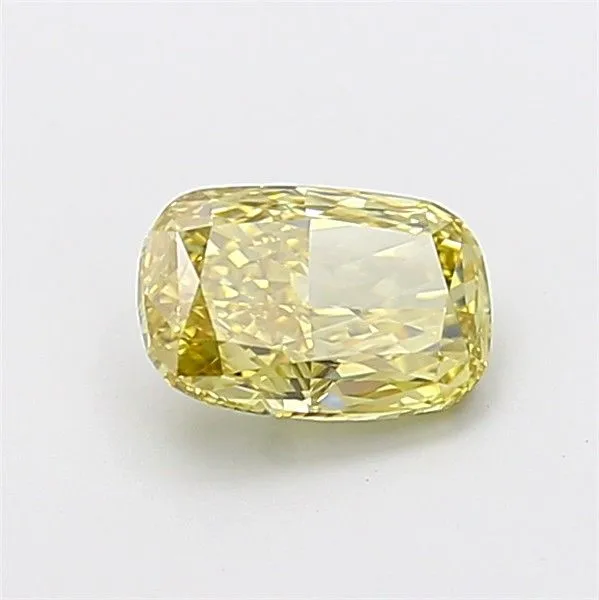 1.25ct CUSHION Fancy Intense Yellow VS1 Coloured Lab diamond