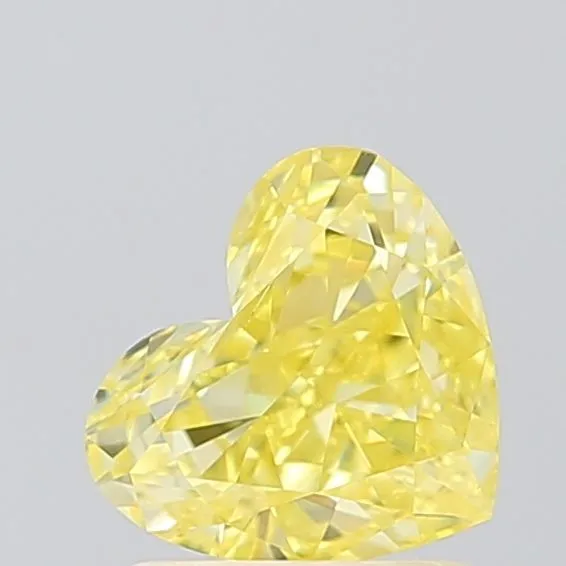 1.01ct HEART Fancy Vivid Yellow VS2 Coloured Lab diamond