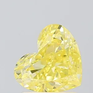 1.01ct HEART Fancy Vivid Yellow VS2 Coloured Lab diamond