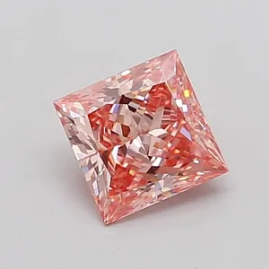 1.1ct PRINCESS Fancy Intense Pink VS2 Coloured Lab diamond