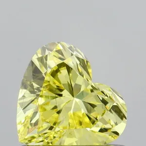 0.55ct HEART Fancy Intense Yellow SI1 Coloured Lab diamond