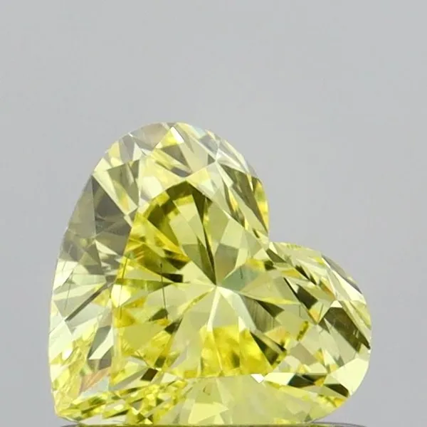 0.55ct HEART Fancy Intense Yellow SI1 Coloured Lab diamond