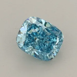 0.77ct CUSHION Fancy Vivid Blue VS2 Coloured Lab diamond