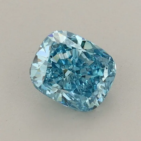0.77ct CUSHION Fancy Vivid Blue VS2 Coloured Lab diamond