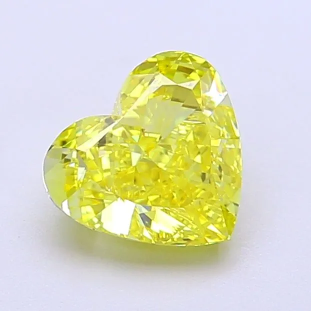 1.37ct HEART Fancy Vivid Yellow VVS1 Coloured Lab diamond