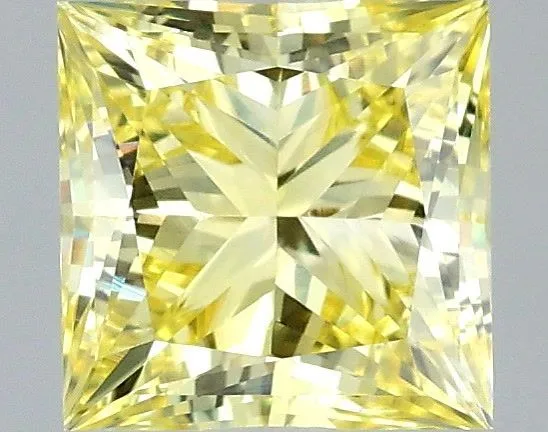 1.04ct PRINCESS Fancy Intense Yellow VVS2 Coloured Lab diamond