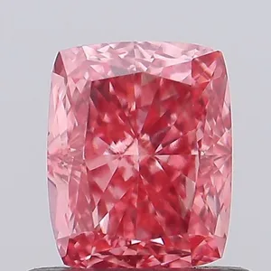 0.85ct CUSHION Fancy Vivid Pink VS1 Coloured Lab diamond