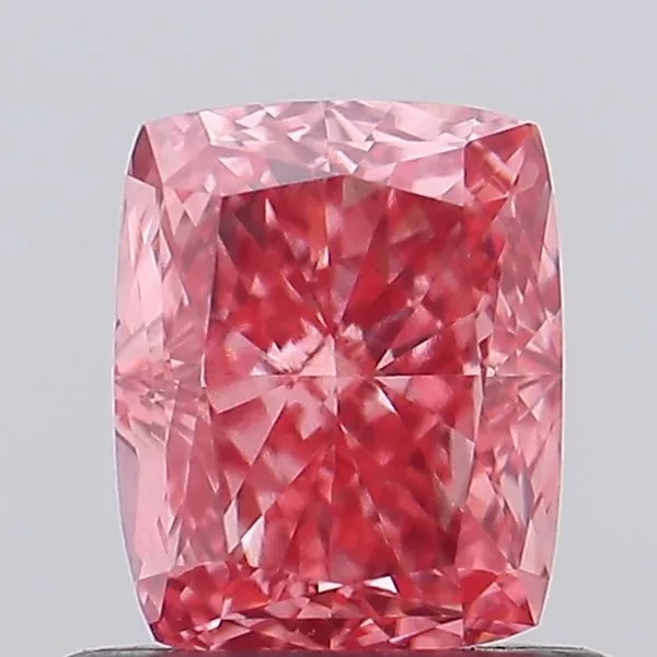 0.85ct CUSHION Fancy Vivid Pink VS1 Coloured Lab diamond