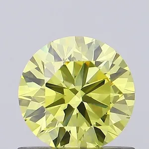 0.73ct ROUND Fancy Intense Yellow VS1 Coloured Lab diamond