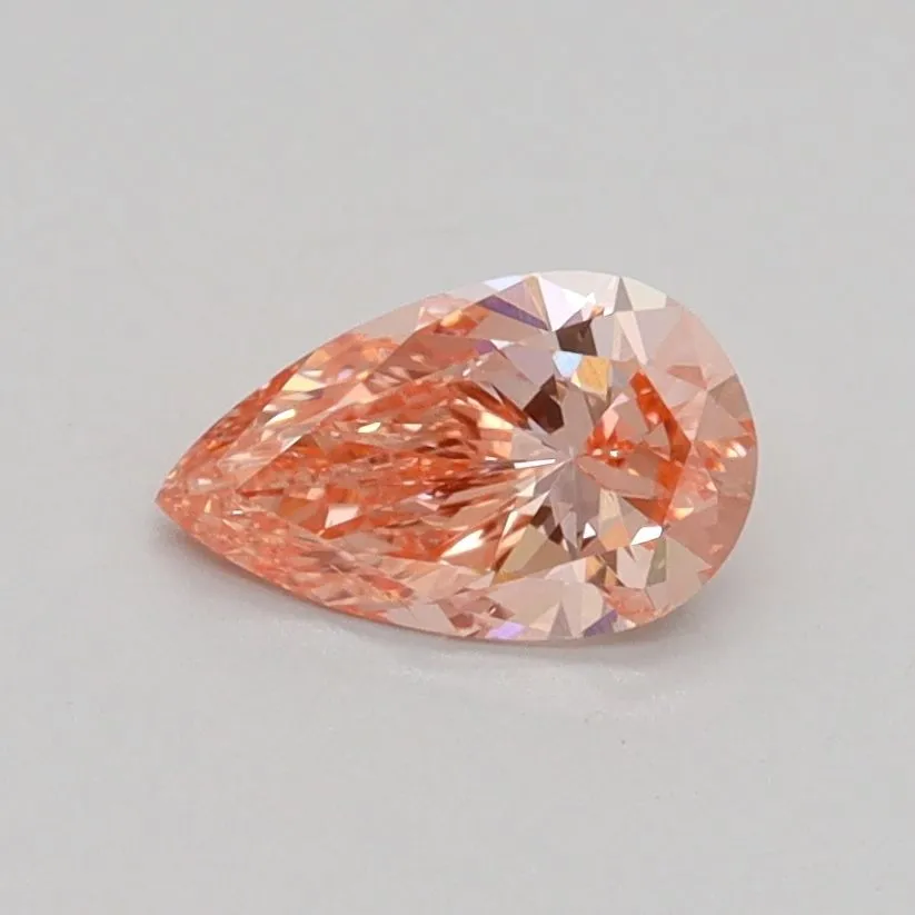 0.53ct PEAR Fancy Intense Pink SI1 Coloured Lab diamond