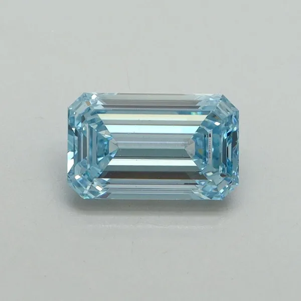 1.05ct EMERALD Fancy Vivid Blue VVS2 Coloured Lab diamond