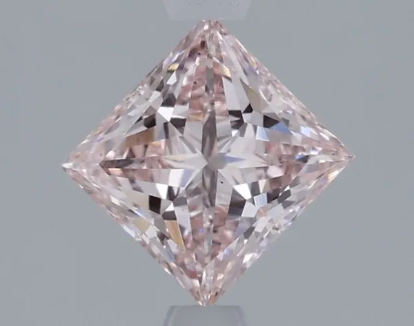 1.04ct PRINCESS Fancy Pink VS1 Coloured Lab diamond