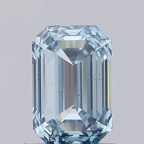 1.45ct EMERALD Fancy Vivid Blue VS1 Coloured Lab diamond