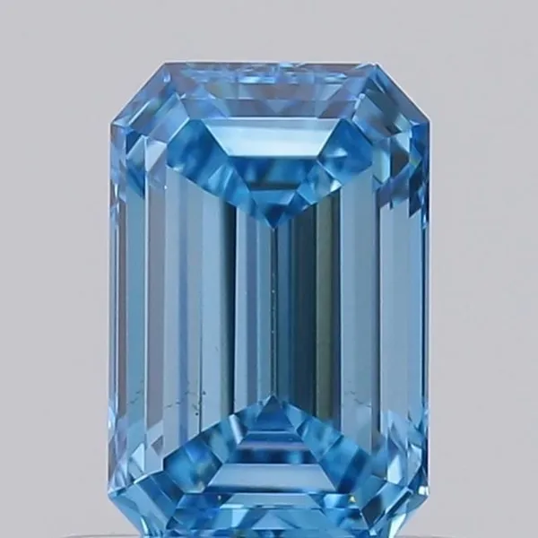 0.49ct EMERALD Fancy Vivid Blue VS2 Coloured Lab diamond