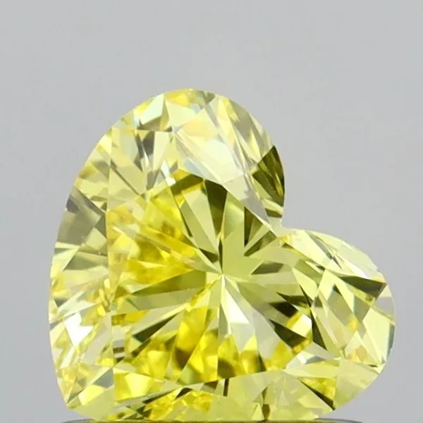 0.68ct HEART Fancy Vivid Yellow VS1 Coloured Lab diamond