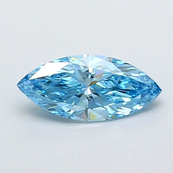 1.06ct MARQUISE Fancy Vivid Blue VVS2 Coloured Lab diamond