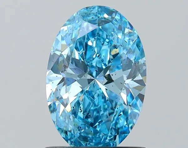 1.08ct OVAL Fancy Vivid Blue SI2 Coloured Lab diamond
