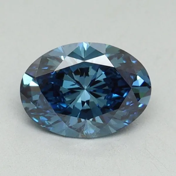 0.72ct OVAL Fancy Vivid Blue SI1 Coloured Lab diamond