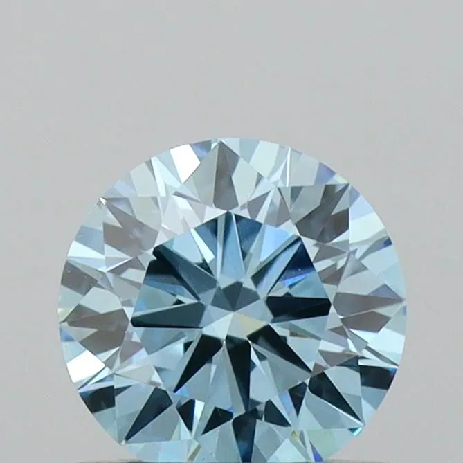 0.57ct ROUND Fancy Vivid Blue VVS2 Coloured Lab diamond