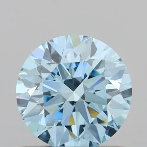 0.77ct ROUND Fancy Vivid Blue VVS2 Coloured Lab diamond