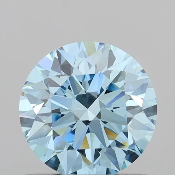 0.77ct ROUND Fancy Vivid Blue VVS2 Coloured Lab diamond