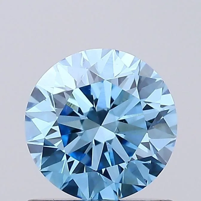 0.87ct ROUND Fancy Vivid Blue VS1 Coloured Lab diamond