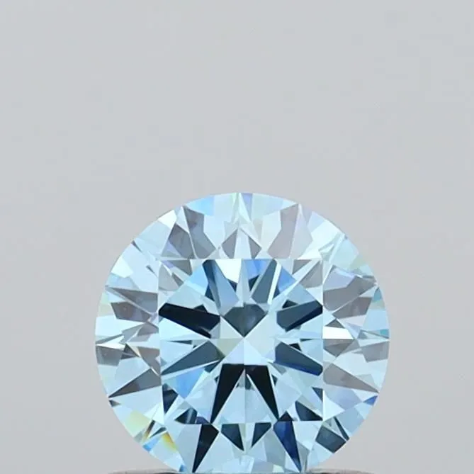 0.72ct ROUND Fancy Vivid Blue VVS2 Coloured Lab diamond
