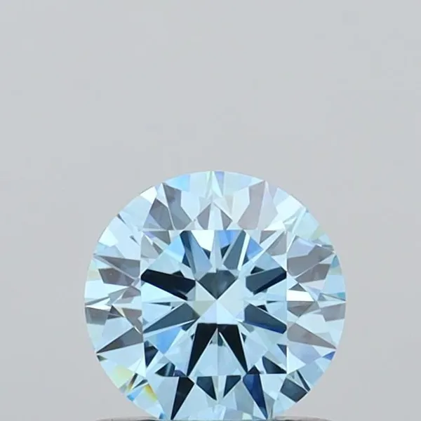 0.72ct ROUND Fancy Vivid Blue VVS2 Coloured Lab diamond