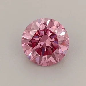 0.63ct ROUND Fancy Vivid Pink VS2 Coloured Lab diamond