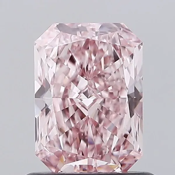0.9ct RADIANT Fancy Intense Pink VS2 Coloured Lab diamond